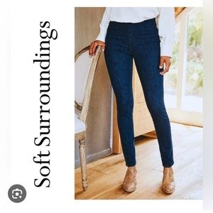 SOFT SURROUNDINGS Pull‎ On Dark Wash Jeggings Sz Lg